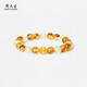 周大生黃金鑲玉虎眼石黃水晶手串招財(cái)轉(zhuǎn)運(yùn)珠手鏈情侶生日禮物送女生男生