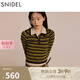 SNIDEL秋冬翻領(lǐng)簡(jiǎn)約條紋polo針織衫上衣兩件套SWNT245096 深棕色 均碼 F （F）