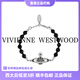 薇薇安·威斯特伍德（Vivienne Westwood）[代購現(xiàn)貨]西太后正品黑瑪瑙土星log手鏈男女同款手串 生日禮物