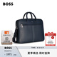 BOSS博斯【七夕節(jié)禮物】男士2025年夏季新款紋理裝飾人造革公文包 404-深藍色 常規(guī)