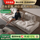 【可調(diào)節(jié)坐深】佛山家具帆船沙發(fā)寬坐深真皮移動(dòng)靠背云朵沙發(fā) 2.8*1.2米直排 【意大利Nappa真皮 】+柔軟羽絨