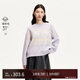 VEROMODA 毛衣女2024秋冬新款幾何圖案印花寬松圓領(lǐng)毛衣學(xué)院減齡324313048