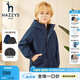 哈吉斯（HAZZYS）品牌童裝男女童可拆卸棉服高拉鏈防風(fēng)一衣兩穿可拆卸棉服 深灰藍 130