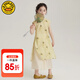 G.DUCKKIDS童裝漢服女童夏裝套裝2024新款兒童唐裝夏季中國風(fēng)女大童旗袍短袖 杏色 160 適合150-160cm年齡12-13歲