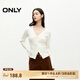 ONLY秋季簡(jiǎn)約百搭抽繩修身V領(lǐng)純色針織衫女|124313031 A06 太古白色 M