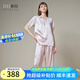 美標(biāo)（MEIBIAO）送愛人禮物短袖真絲睡衣女春夏19姆米重磅套裝100%桑蠶絲綢家居服 灰粉 短袖七分褲套裝 XL (170/92A)