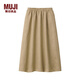 無印良品 MUJI 女式 法國亞麻 抽褶裙 駝色 XL