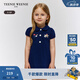 Teenie Weenie Kids小熊童裝25年夏新款女寶寶A版娃娃領(lǐng)連衣裙 藏青色 100 cm