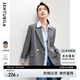 尚都比拉氣質(zhì)通勤職業(yè)小西裝女秋季百搭高級(jí)感西服休閑外套 灰色 M 