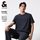 杰克·瓊斯（JACK&JONES）男裝短袖男商務(wù)通勤潮涼感華夫格logo皮標(biāo)圓領(lǐng)短袖T恤男夏季衣服 E39 水泥灰 L (180)