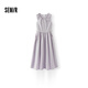 森馬連衣裙女純色無(wú)袖長(cháng)裙休閑溫柔時(shí)尚2025夏新款收腰背心裙優(yōu)雅 粉紫70001 XL