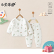 貝樂咿嬰兒衣服寶寶秋衣套裝新生兒衣服0-3個月保暖套裝A類睡衣保暖內(nèi)衣 7521-森林小馬 66 （3-6個月12-15斤）