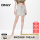 ONLY夏季時(shí)尚辣妹高腰A字綁帶短裙半身裙女|124216011 HPK 富利達(dá)紋銀色 S (160) 64A