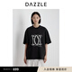 DAZZLE 地素短袖T恤2025年夏季新款白色logo大T恤 黑色 M