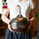 萬(wàn)古窯日本原裝進(jìn)口萬(wàn)古燒砂鍋陶瓷土鍋煲湯家用燃?xì)庠顭跞庵笾鄬?zhuān)用沙鍋 7合栗子鍋送辮子 4-6人用 燉整雞 4L