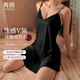 再朔睡衣女2025新款性感低領(lǐng)春秋季吊帶純欲風(fēng)薄款冰絲睡裙浴袍家居服