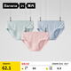 蕉內(nèi)（Bananain）銀皮300S女士?jī)?nèi)褲三角吸濕透氣7A抗菌棉感50支莫代爾低中高腰3件 【中腰】霧藍(lán)+慕斯粉+蘇打藍(lán) 3條 L