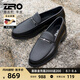 零度Zero皮鞋男正裝鞋新款黑色經(jīng)典商務休閑皮鞋輕質(zhì)套腳樂福結婚鞋男 黑色 40