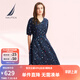 諾帝卡（NAUTICA）【商場(chǎng)同款】女裝春夏新款萊賽爾親膚透氣休閑連衣裙女41DO04 藏青色4NV L