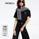 MO&Co.【抗菌防螨】T恤春秋愛心切割水鉆綴飾刺繡短袖黑色白色 黑色 S