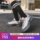 斐樂（FILA）官方女鞋老爹鞋運動鞋2025秋季新款鞋子厚底蘑菇休閑鞋 白中白/影黑灰-BD 37.5