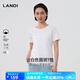 藍(lán)地[基礎(chǔ)百搭]LANDI圓領(lǐng)純棉短袖空氣感云朵T恤上衣女小衫2025夏新品 云白色 M