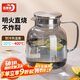 青蘋(píng)果硼硅耐熱玻璃冷水壺涼水壺玻璃扎啤壺煙灰色1.8L