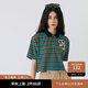 moussy【新復(fù)古回潮】 復(fù)古條紋設(shè)計米奇刺繡POLOT恤028GSY90-0110 020黑色 均碼