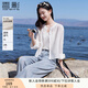 香影米白色薄款襯衫上衣女2025夏季新款吊帶兩件套慵懶風(fēng)寬松襯衣 米白 S 155/80A/85-95斤