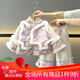 鸞雀翔女寶寶一周歲衣服冬季加絨保暖棉服兩件套冬裝加厚拜年服女童套裝 粉紫色刺繡 加厚女童過年衣服洋氣 100 身高90-100年齡2-3歲