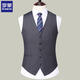 羅蒙 馬甲男西裝背心商務(wù)正裝修身坎肩 職業(yè)裝上衣 婚禮伴郎無(wú)袖馬甲春秋款 支持定制 灰色 195