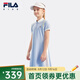 FILA斐樂童裝兒童連衣裙2024秋季新款女中大童運動網(wǎng)球針織裙 晨曦藍-LB 160
