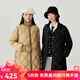 哥弟真的好（GIRDEAR）女裝菱格壓紋中長(zhǎng)款鴨絨羽絨服女A400742 卡其 M (3碼)