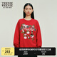 Teenie Weenie小熊女裝秋冬桃運(yùn)滿滿紅色圓領(lǐng)學(xué)院休閑寬松衛(wèi)衣上衣 紅色 M (165)