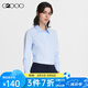 G20002025新款女士親膚時(shí)尚修身通勤百搭襯衫平紋免燙易打理質(zhì)感襯衣女 平紋簡(jiǎn)約-淺藍(lán)色-長(zhǎng)袖 36