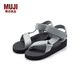 無(wú)印良品（MUJI）男女通用 波型鞋底 布帶涼鞋(男士/女士) 無(wú)性別男款女款休閑涼鞋 淺灰色 3S 38 碼/S 240mm（3.0）