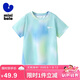 迷你巴拉（minibala）男女童短袖T恤夏季吸濕速干防曬抑菌涼感速干衣 藍(lán)綠 150