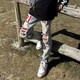 益帛牛仔褲男夏季新款美式高級(jí)潮牌破洞補(bǔ)丁修身休閑百搭小腳長褲子男 藍(lán)色 L 【建議105-120斤】