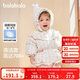 巴拉巴拉嬰兒花版羽絨服女童冬季短款外套保暖2024甜美時(shí)尚萌208424107010