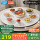 志高（CHIGO）暖菜板+火鍋 飯菜保溫板  圓形飯菜加熱暖菜板保溫板電磁爐家用自動旋轉(zhuǎn)多功能帶火鍋餐桌轉(zhuǎn)盤神器 【自由旋轉(zhuǎn)】60CM | 無火鍋 白色