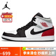 Jordan休閑鞋男子AJ1喬丹JORDAN 1中幫運動(dòng)鞋852542-100黑紅42.5