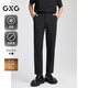 GXG男裝 【涼感】四面彈小腳西褲通勤男長褲休閑褲 2025夏季新品 黑色 M