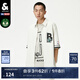 杰克·瓊斯（JACK&JONES）夏季新款NBA聯(lián)名雄鹿隊寬松上衣字母潮男士百搭短袖襯衫襯衣男裝 石灰花灰-G01 L