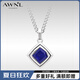 AWNL 甘望星同款|藍菱青金石財富項鏈吊墜飾品送男友七夕情人節(jié)禮物 藍菱青金石鈦鋼鏈款 55CM