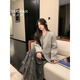 歌芭杉（GEBASHAN）品牌女裝高奢銀灰小香風(fēng)外套女秋冬新款高級感法式復古毛呢外套 銀灰色 S