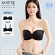 水中花前扣無肩帶內(nèi)衣女防滑聚攏小胸顯大抹胸?zé)o痕隱形美背文胸防下垂 黑色【防滑不掉 聚攏兩穿】 75A B/34AB