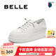 百麗（Belle）百搭上班小白鞋女商場(chǎng)同款運(yùn)動(dòng)休閑鞋B4K1DCM4 白色 37 (235mm)