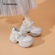 卡丹路厚底內增高10CM老爹鞋女2025夏新款時(shí)尚水鉆小個(gè)子軟底休閑運動(dòng)鞋
