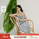 茵曼（INMAN）彩虹條紋針織吊帶裙2025夏季女裝新品V領(lǐng)無袖內(nèi)搭連衣裙長裙 彩虹藍 S