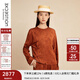 例外（EXCEPTION）新中式春夏襯衣薄設(shè)計(jì)感優(yōu)雅古典女裝襯衫 深橙/29 XL